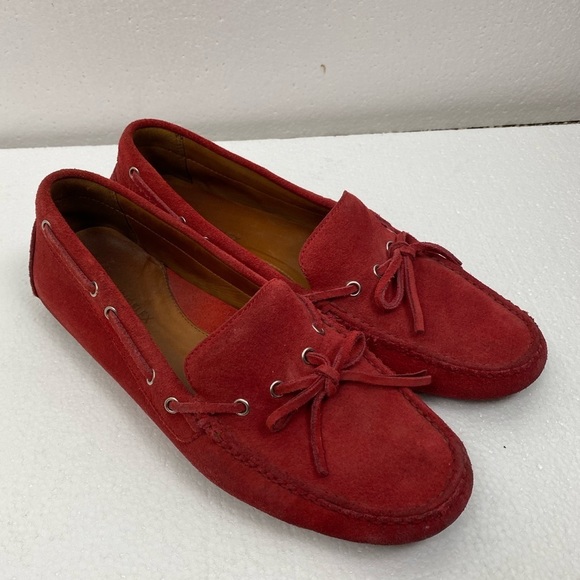 Wayne Flex Red‎ Leather Suede Loafers Flat Driving Great LTE Shoes women’s 7.5 - Picture 2 of 12